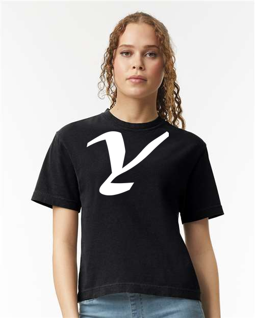 Alphabet Y T-Shirt 9 inch calligraphy White ink, Black