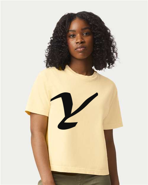 Alphabet Y T-Shirt 9 inch calligraphy Black ink, Butter