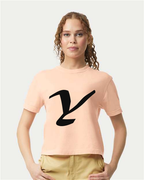 Alphabet Y T-Shirt 9 inch calligraphy Black ink, Peachy