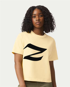 Alphabet Z T-Shirt 9 inch calligraphy Black ink, Butter