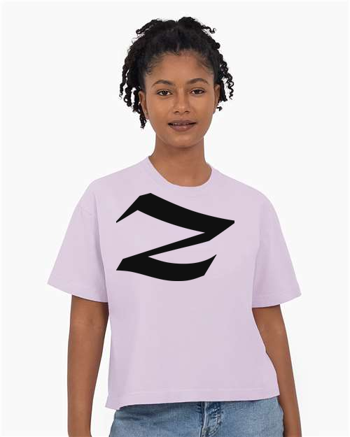Alphabet Z T-Shirt 9 inch calligraphy Black ink, Orchid