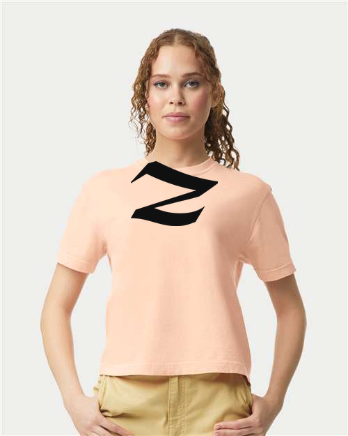 Alphabet Z T-Shirt 9 inch calligraphy Black ink, Peachy