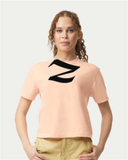 Alphabet Z T-Shirt 9 inch calligraphy Black ink, Peachy