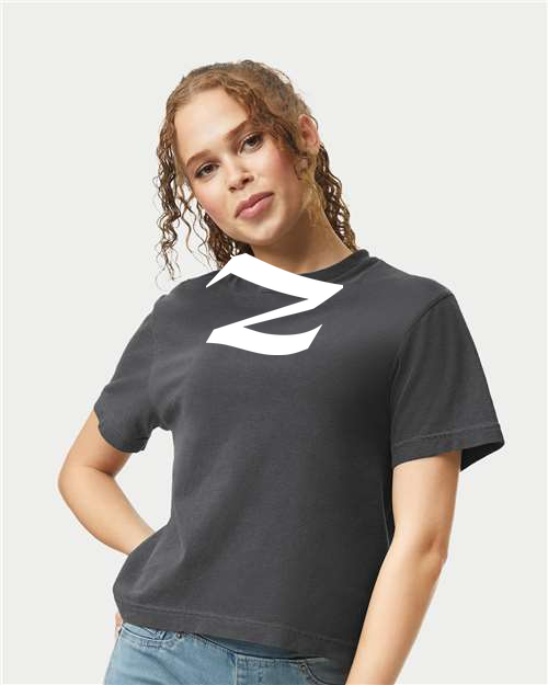Alphabet Z T-Shirt 9 inch calligraphy White ink, Pepper