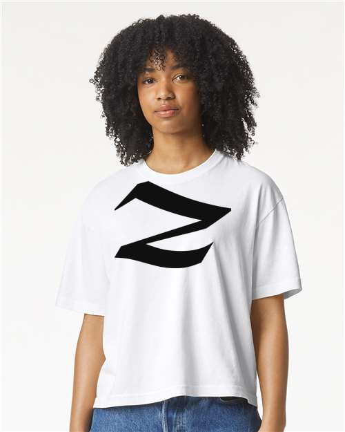 Alphabet Z T-Shirt 9 inch calligraphy Black ink, White