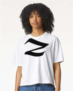 Alphabet Z T-Shirt 9 inch calligraphy Black ink, White