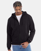 Champion S800, Unisex Powerblend Full-zip Hooded Sweatshirt, Black