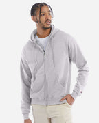 Champion S800, Unisex Powerblend Full-zip Hooded Sweatshirt, Silver Grey