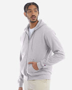 Champion S800, Unisex Powerblend Full-zip Hooded Sweatshirt, Silver Grey