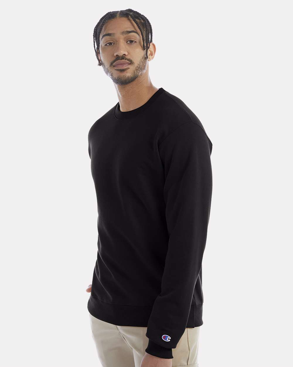 Champion S600, Unisex Powerblend Crewneck Sweatshirt, Black