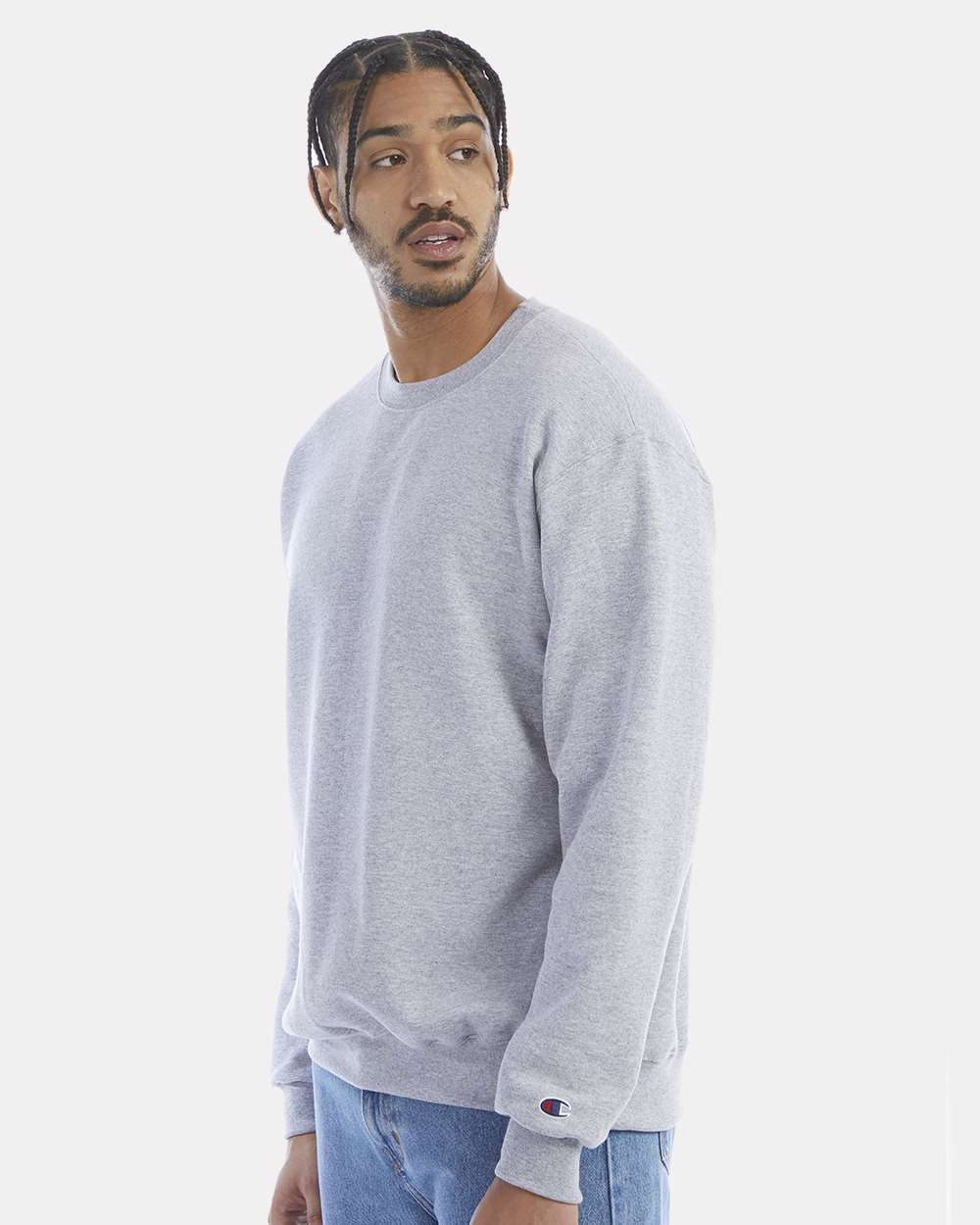Champion S600, Unisex Powerblend Crewneck Sweatshirt, Light Steel