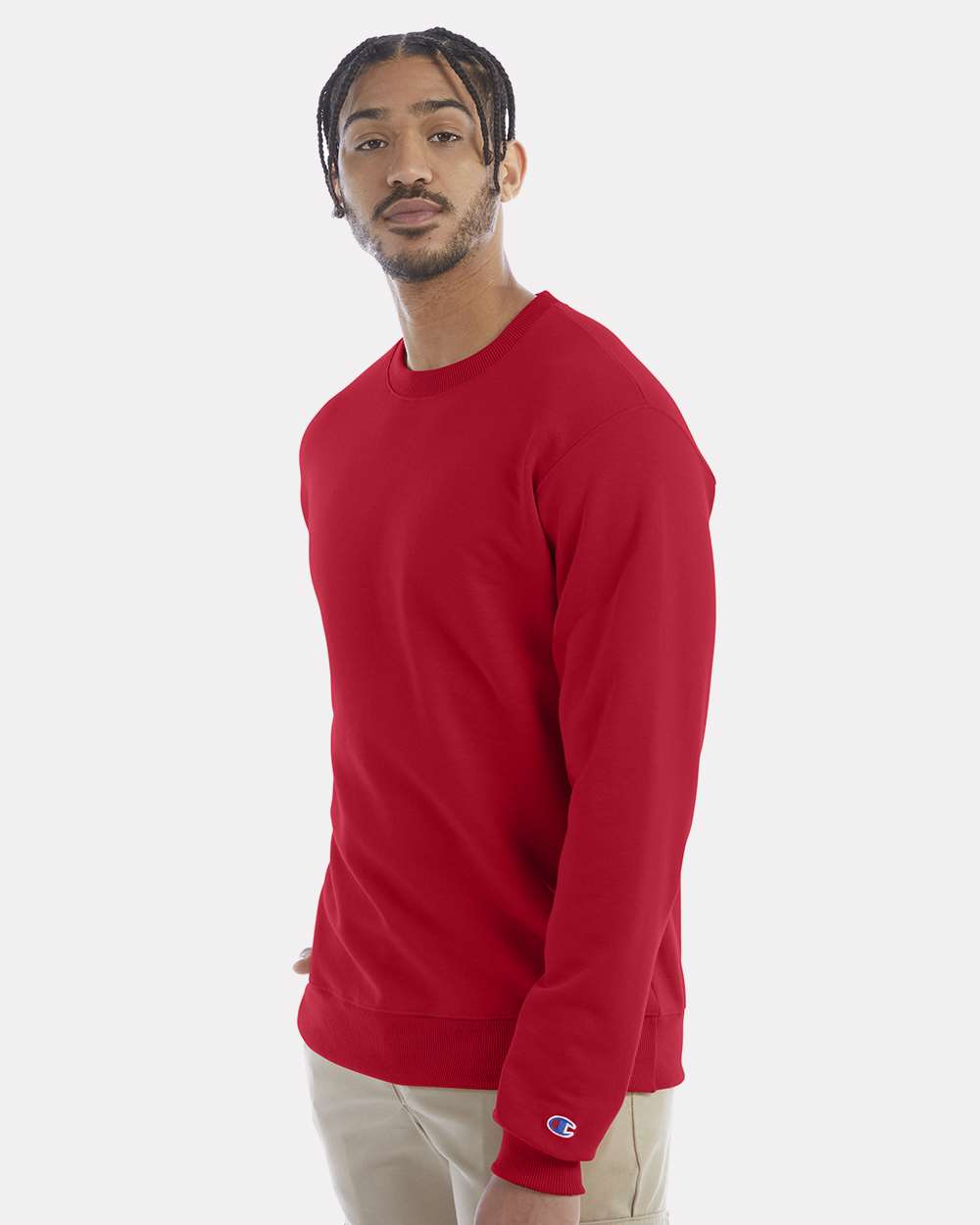 Champion S600, Unisex Powerblend Crewneck Sweatshirt, Scarlet