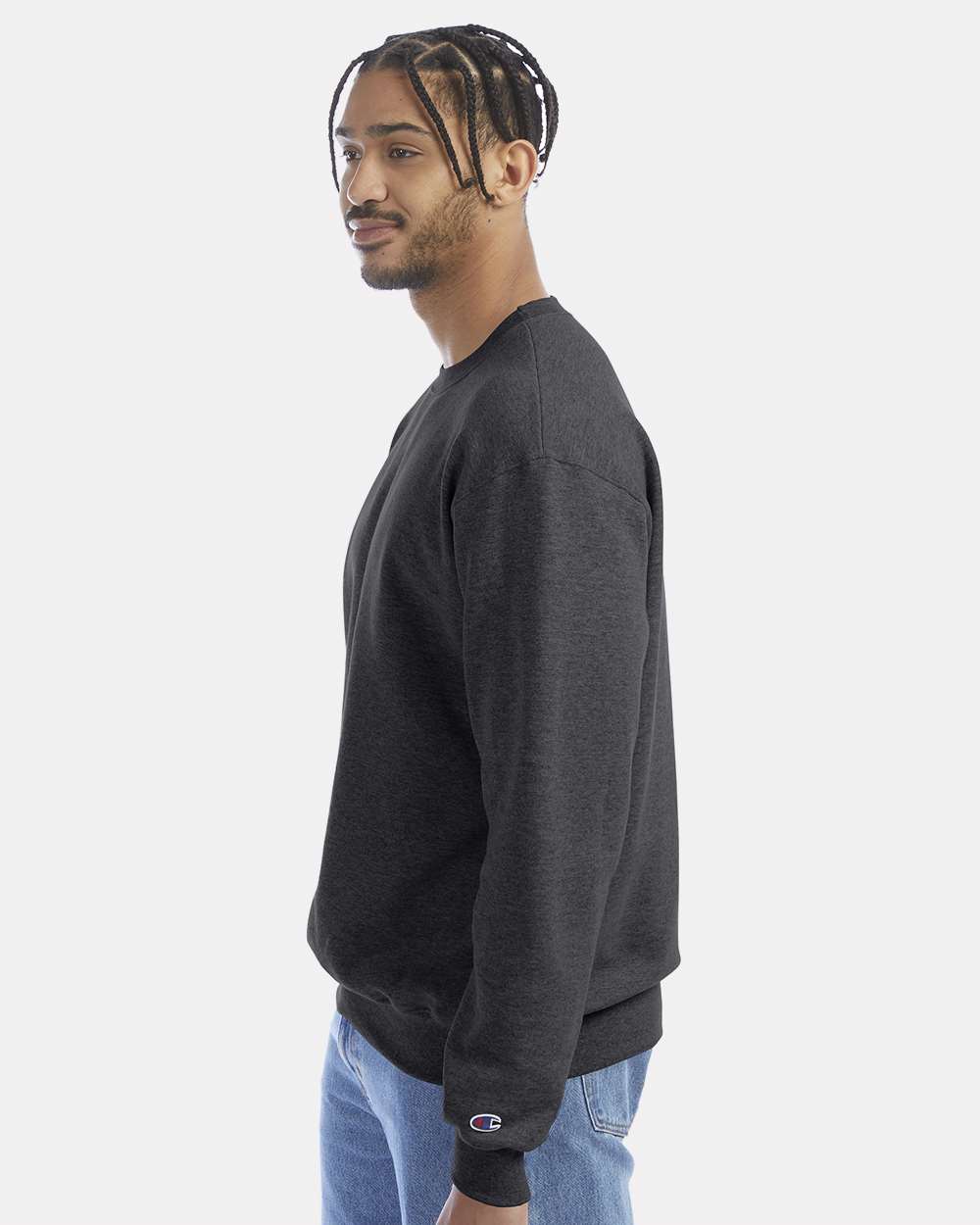 Champion S600, Unisex Powerblend Crewneck Sweatshirt, Charcoal Heather
