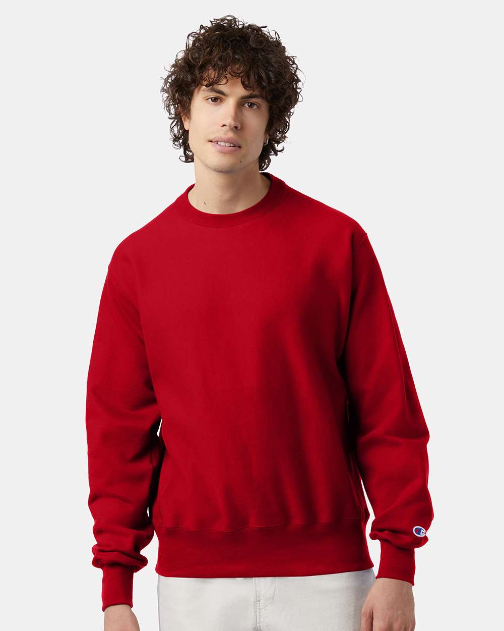 Champion S149, Unisex Reverse Weave Crewneck Sweatshirt, Scarlet