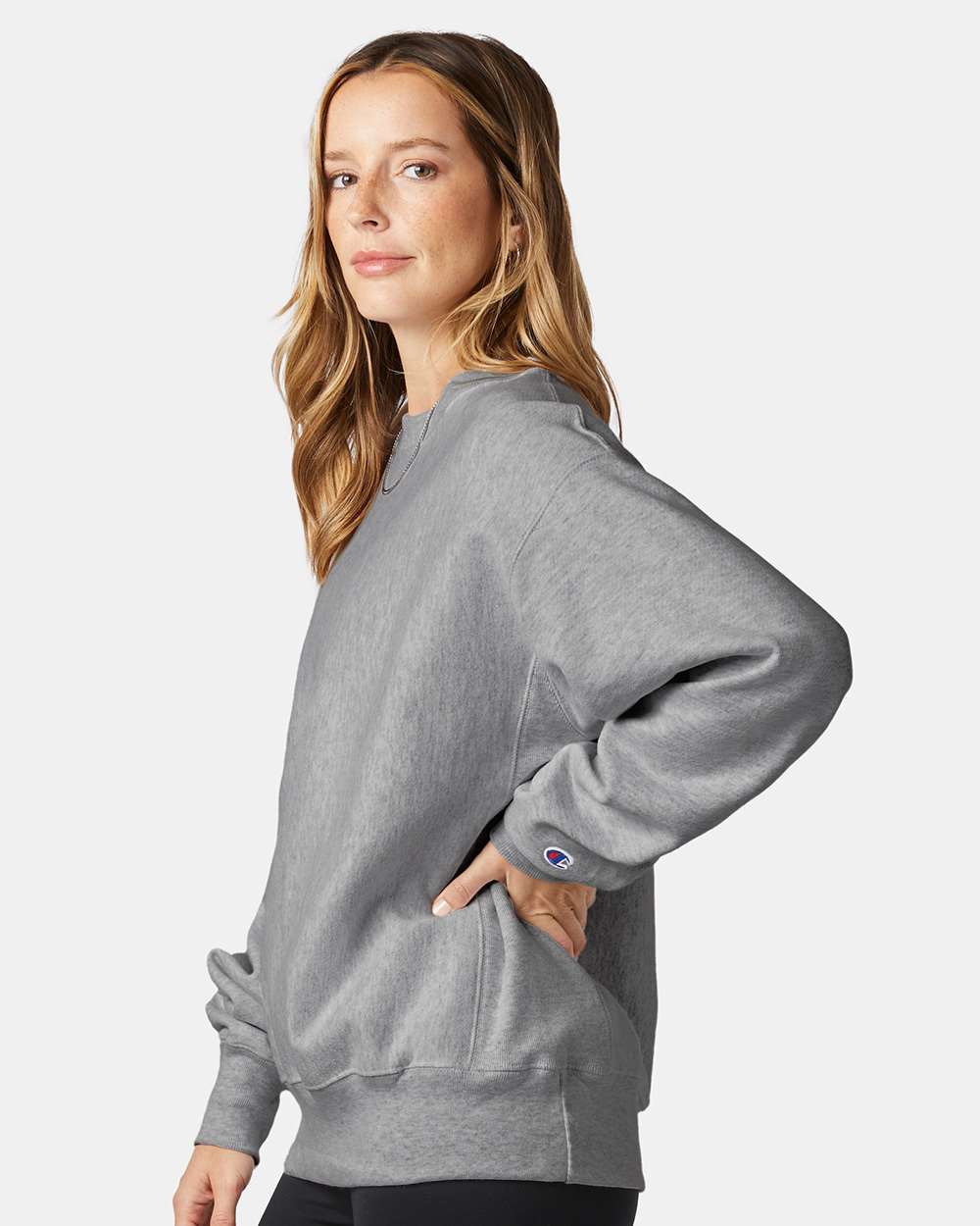 Champion S149, Unisex Reverse Weave Crewneck Sweatshirt, Oxford Grey