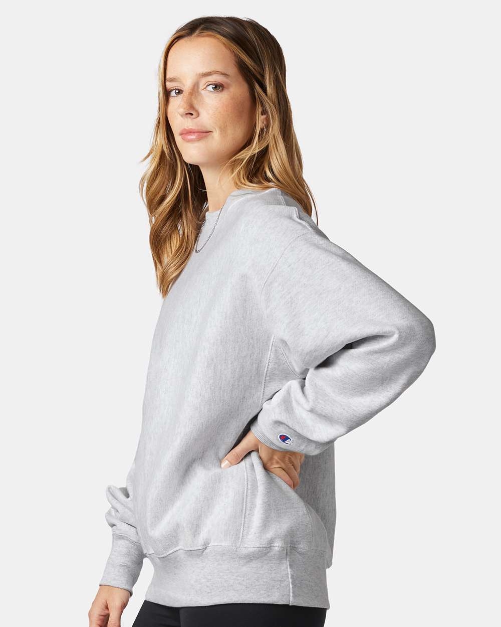 Champion S149, Unisex Reverse Weave Crewneck Sweatshirt, Silver Grey