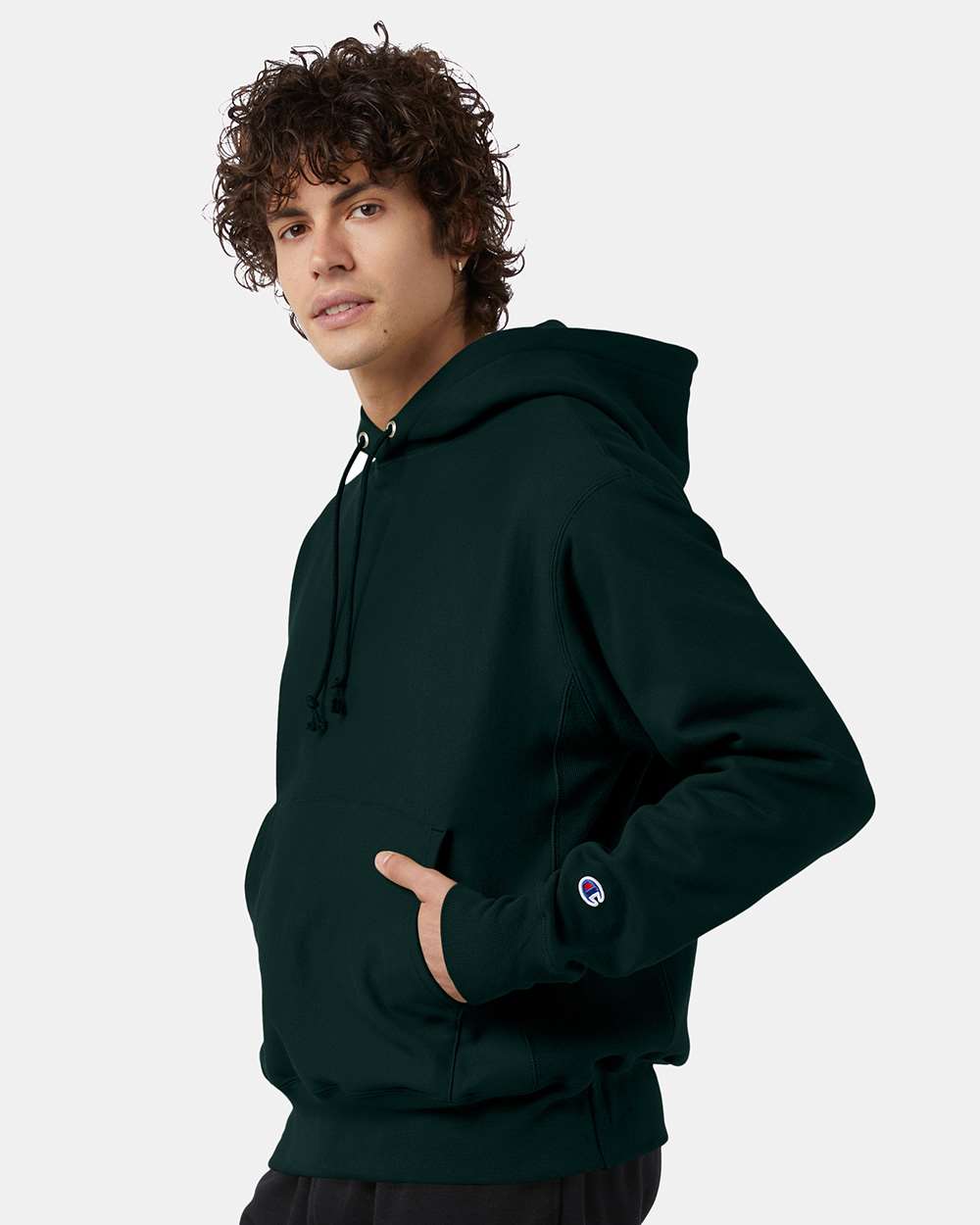 Champion S101, Unisex Reverse Weave Hooded Sweatshirt, Dark Green