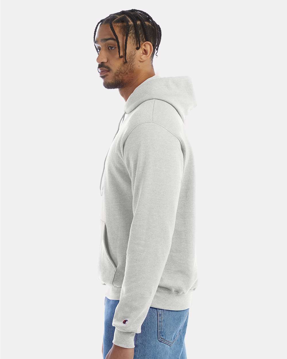 Champion S700, Unisex Powerblend Hooded Sweatshirt, Silver Grey