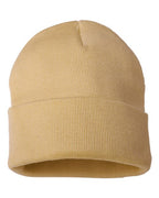 Sportsman SP12, 12" Solid Cuffed Beanie, Camel