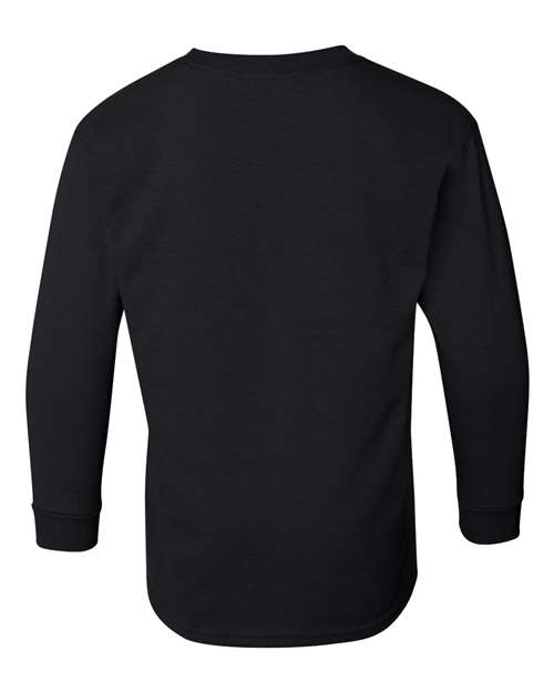 Gildan 1943, 5400b Youth Heavy Cotton Long Sleeve T-shirt, Black