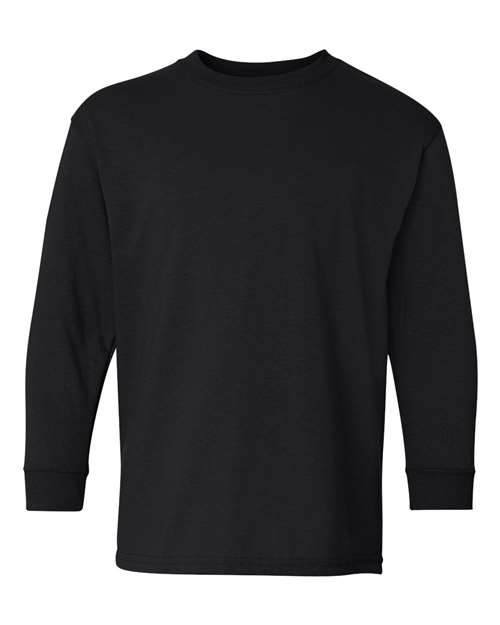 Gildan 1943, 5400b Youth Heavy Cotton Long Sleeve T-shirt, Black