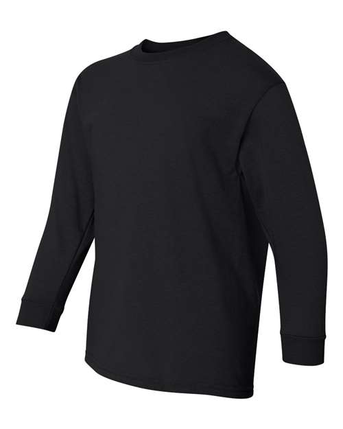 Gildan 1943, 5400b Youth Heavy Cotton Long Sleeve T-shirt, Black