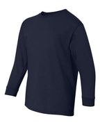 Gildan 1943, 5400b Youth Heavy Cotton Long Sleeve T-shirt, Navy