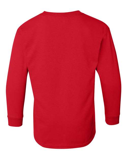 Gildan 1943, 5400b Youth Heavy Cotton Long Sleeve T-shirt, Red