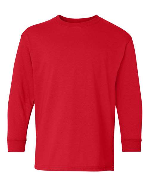 Gildan 1943, 5400b Youth Heavy Cotton Long Sleeve T-shirt, Red
