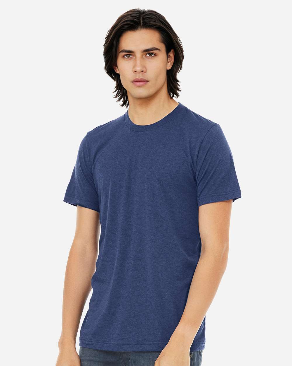 BELLA + CANVAS 3413, T-Shirts - Premium, Navy Triblend