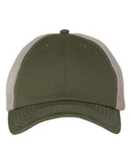 Valucap 2002, Contrast-stitch Mesh-back Cap, Olive/ Khaki