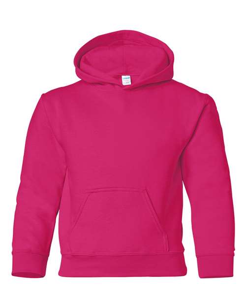 Gildan 557, 18500b Youth Heavy Blend Hooded Sweatshirt, Heliconia