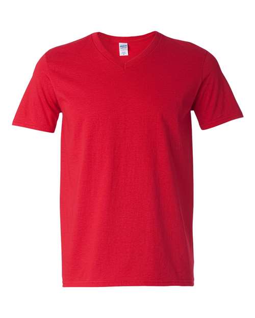 Gildan 64V00, Unisex Softstyle V-neck T-shirt, Cherry Red