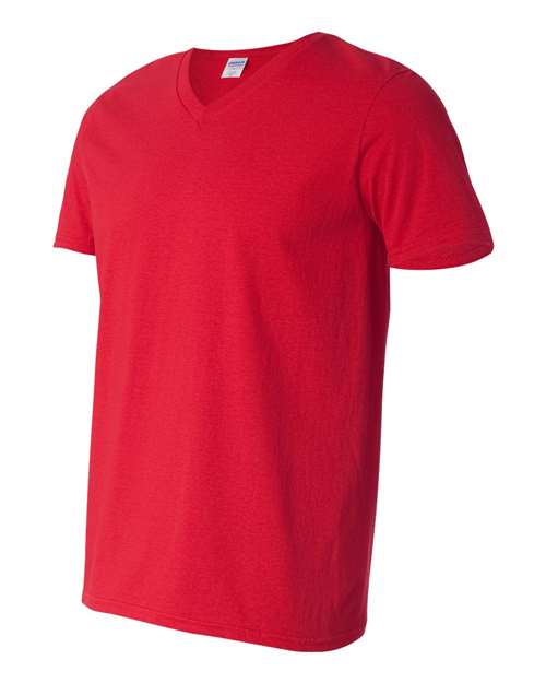 Gildan 2116, 64v00 Unisex Softstyle V-neck T-shirt, Cherry Red