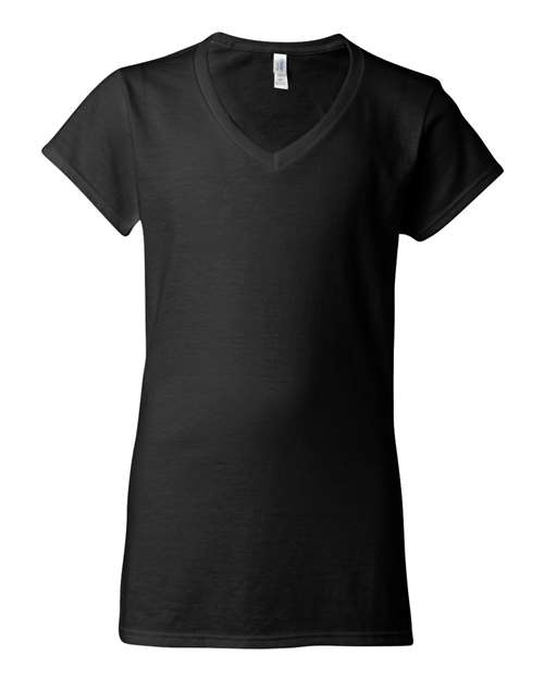 Gildan 2117, 64v00l Women's Softstyle V-neck T-shirt, Black