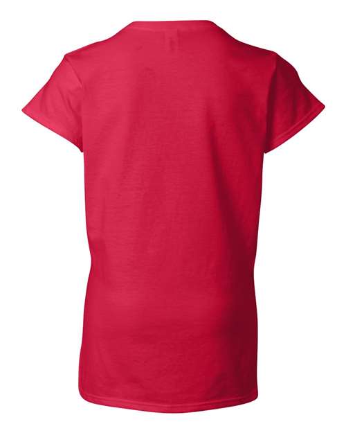 Gildan 2117, 64v00l Women's Softstyle V-neck T-shirt, Cherry Red
