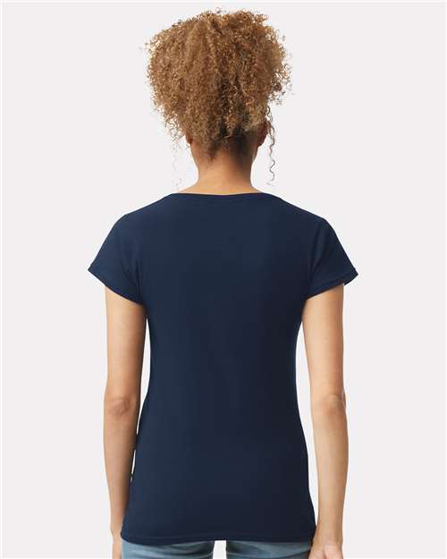 Gildan 2117, 64v00l Women's Softstyle V-neck T-shirt, Navy