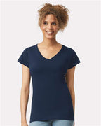 Gildan 64V00L, Women's Softstyle V-neck T-shirt, Navy