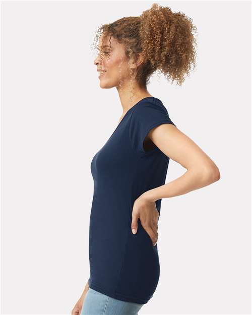 Gildan 2117, 64v00l Women's Softstyle V-neck T-shirt, Navy