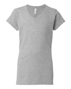 Gildan 2117, 64v00l Women's Softstyle V-neck T-shirt, Sport Grey