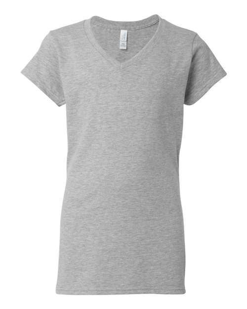 Gildan 2117, 64v00l Women's Softstyle V-neck T-shirt, Sport Grey