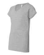 Gildan 64V00L, Women's Softstyle V-neck T-shirt, Sport Grey