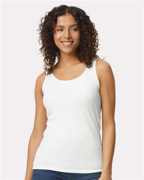 Gildan 64200L, Women's Softstyle Tank Top, White