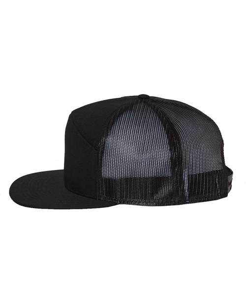 Richardson 168, Seven-panel Trucker Cap, Black