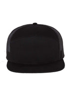 Richardson 168, Seven-panel Trucker Cap, Black