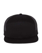 Richardson 168, Seven-panel Trucker Cap, Black