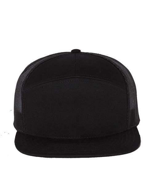 Richardson 168, Seven-panel Trucker Cap, Black