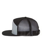 Richardson 168, Seven-panel Trucker Cap, Heather Grey/ Black