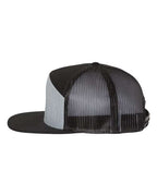 Richardson 168, Seven-panel Trucker Cap, Heather Grey/ Black