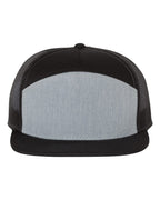Richardson 168, Seven-panel Trucker Cap, Heather Grey/ Black